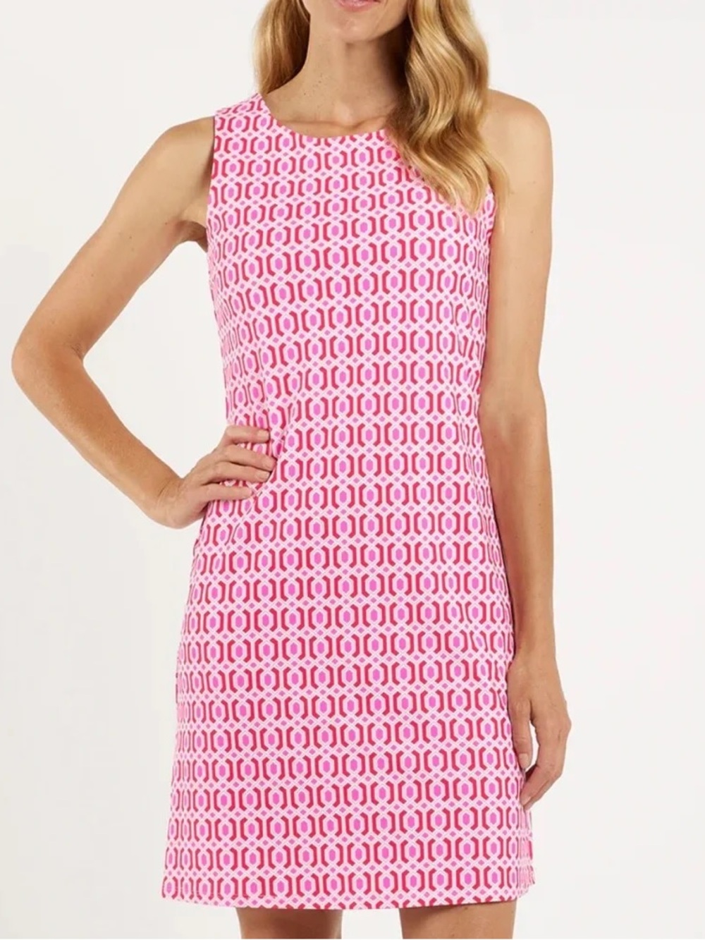 Jude Connally Beth Dress in Terrace Geo Peony Pink
